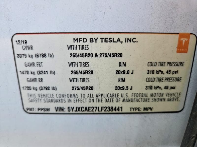 2020 TESLA MODEL X 13