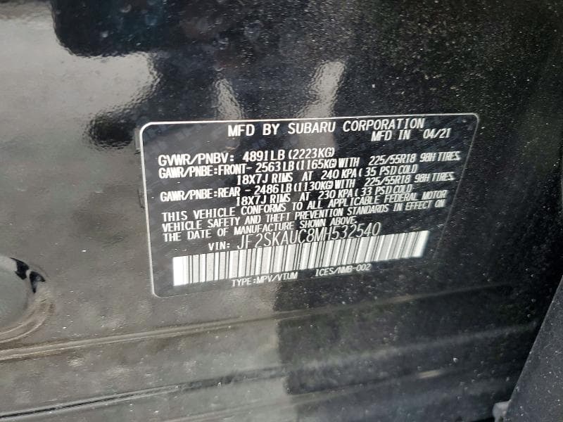 2021 SUBARU FORESTER LIMITED 13