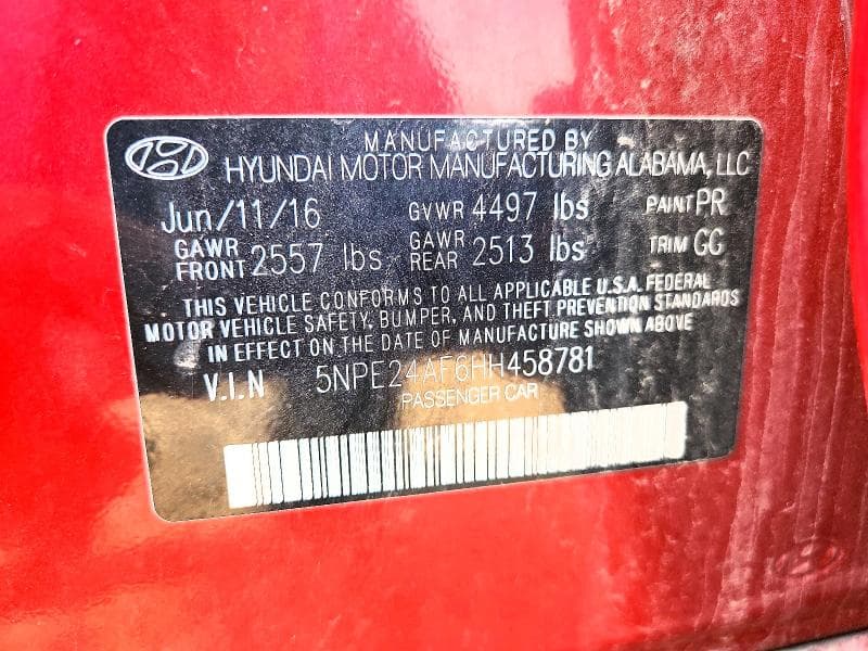 2017 HYUNDAI SONATA SE 12