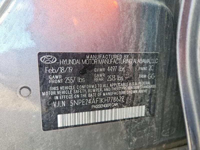 2019 HYUNDAI SONATA SE 12