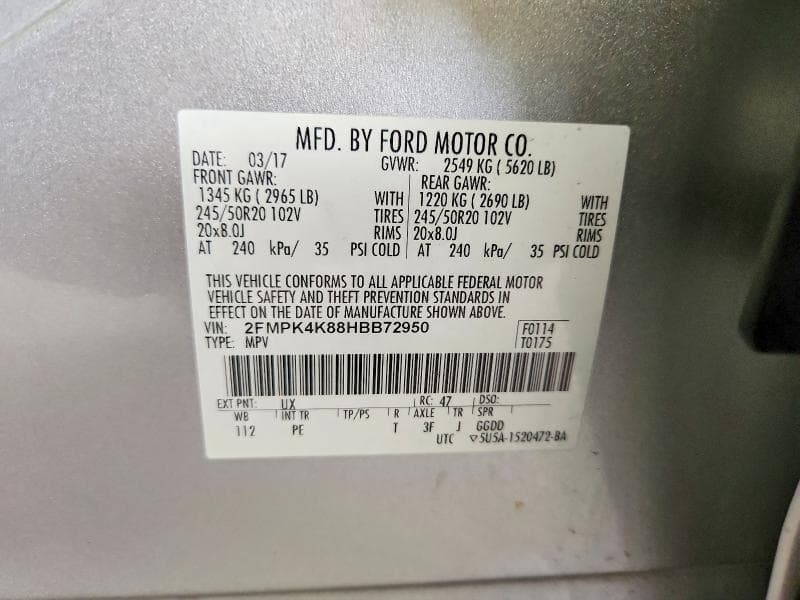 2017 FORD EDGE TITANIUM 13