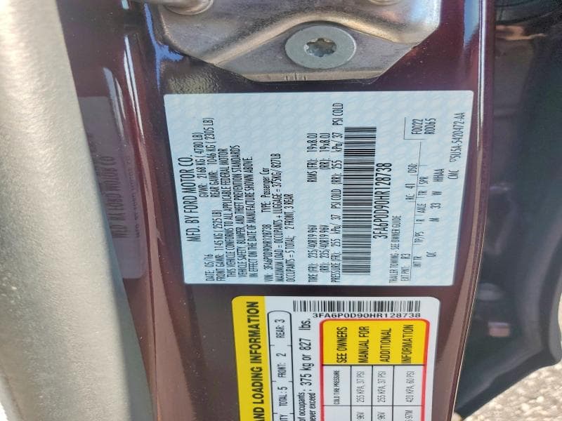 2017 FORD FUSION TITANIUM 12