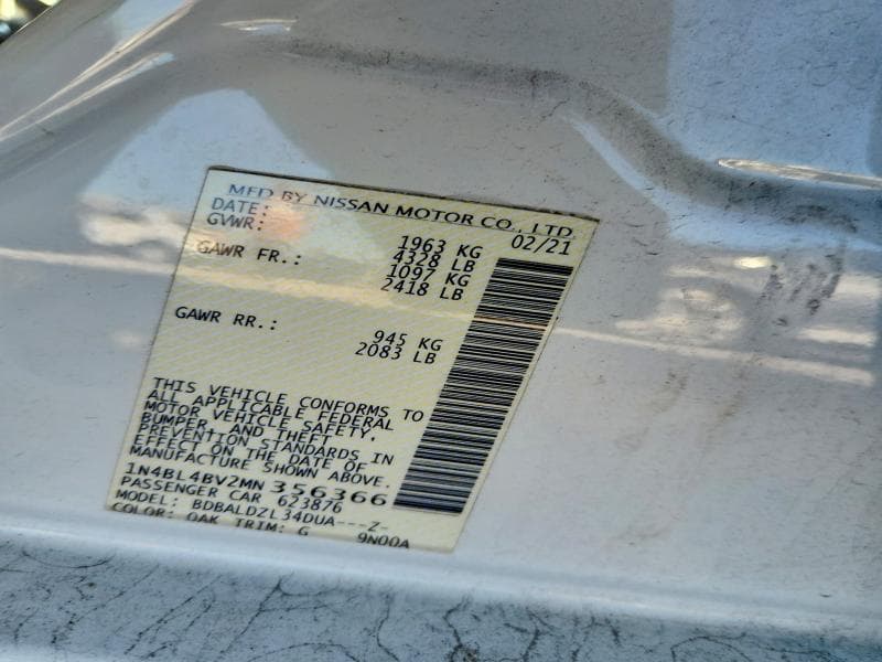 2021 NISSAN ALTIMA S 12