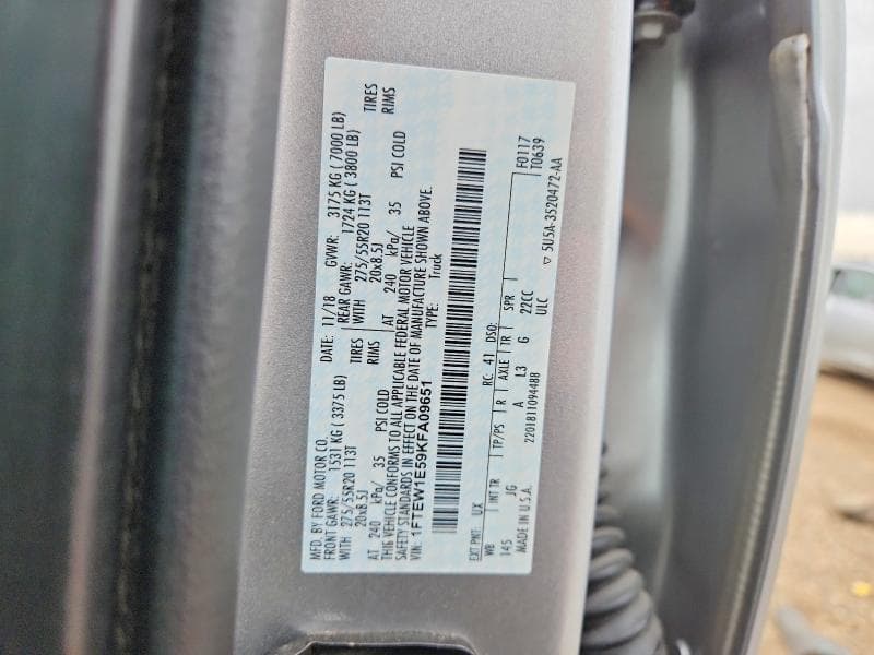 2019 FORD F150 SUPERCREW 12