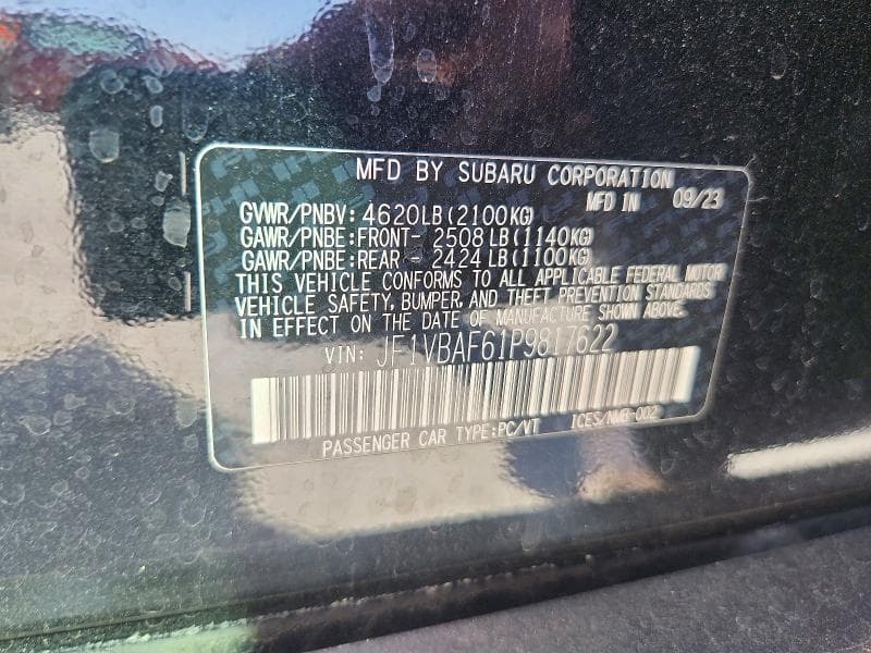 2023 SUBARU WRX PREMIUM 12