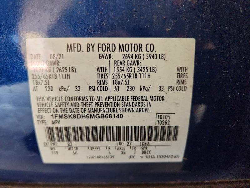 2021 FORD EXPLORER XLT 13