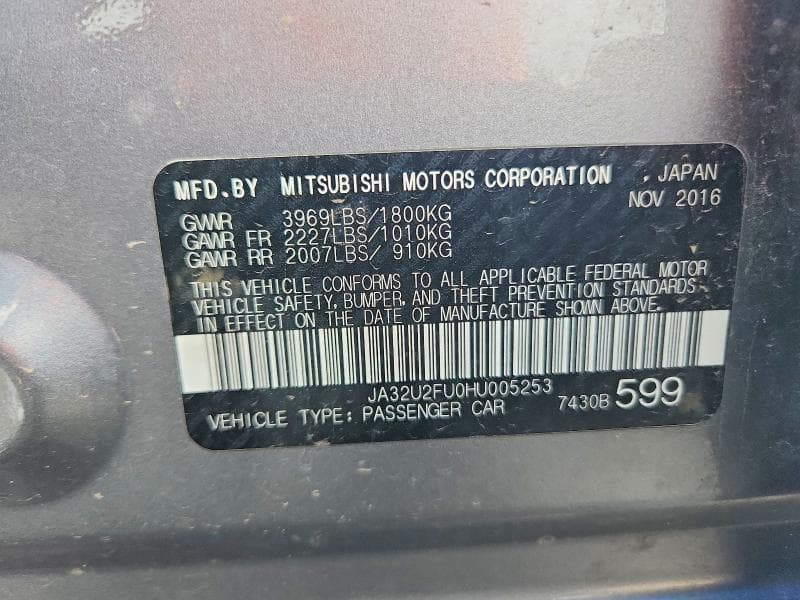 2017 MITSUBISHI LANCER ES 12