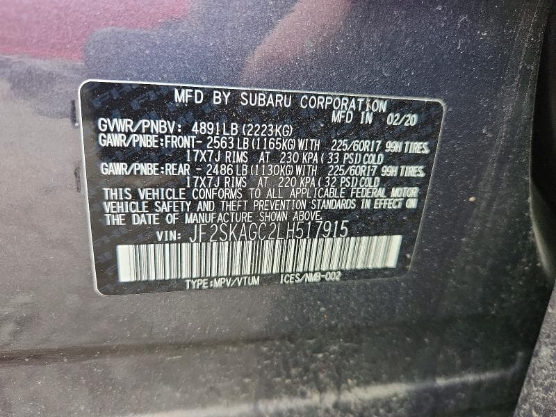 2020 SUBARU FORESTER PREMIUM 14