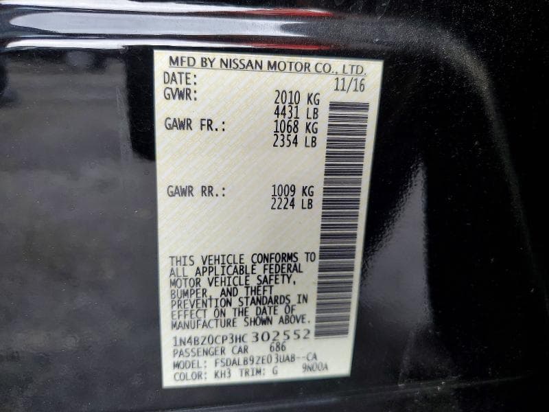 2017 NISSAN LEAF S 13