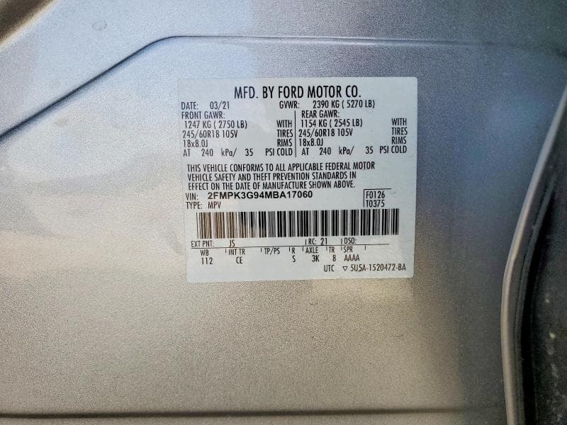 2021 FORD EDGE SE 14