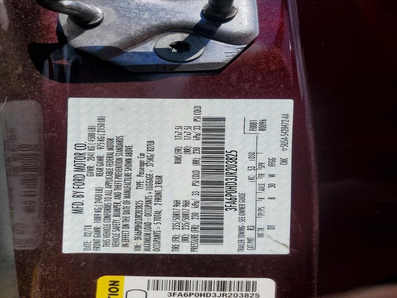 2018 FORD FUSION SE 12