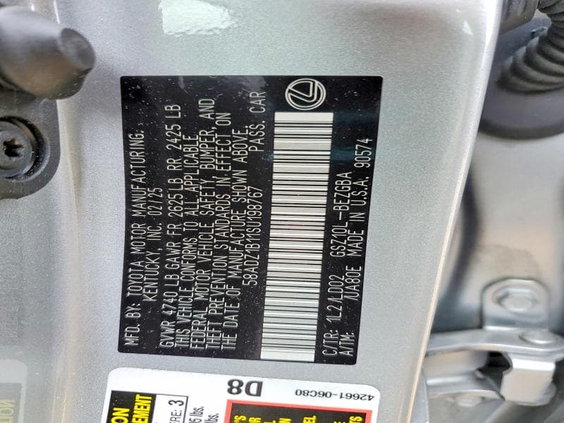 2025 LEXUS ES 350 BASE 12