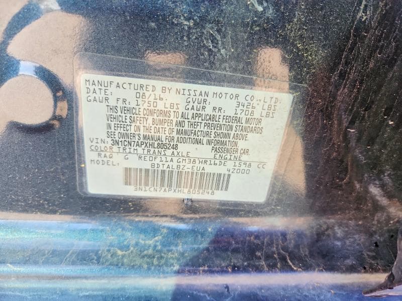 2017 NISSAN VERSA 1.6 SV 13