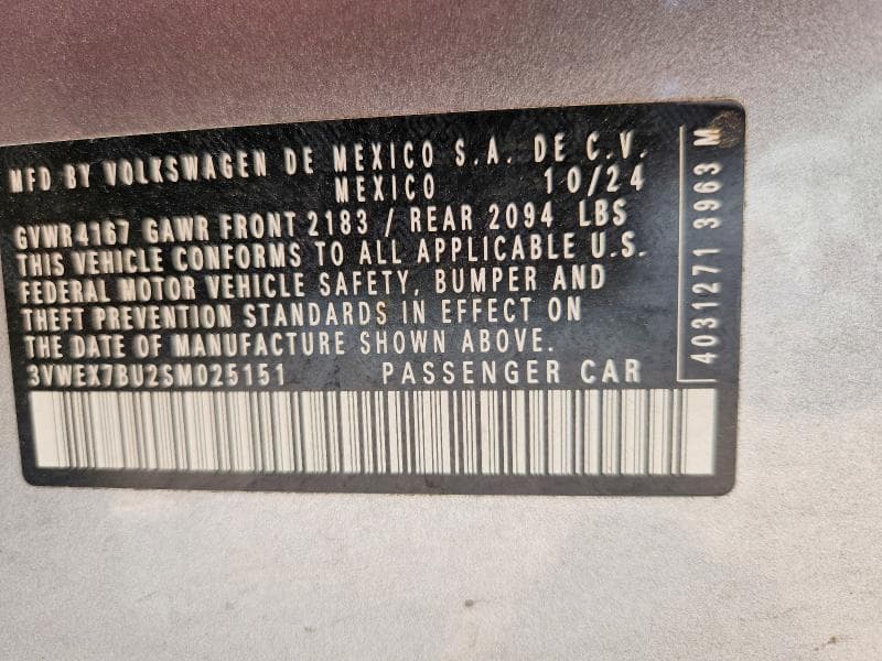 2025 VOLKSWAGEN JETTA SE 12