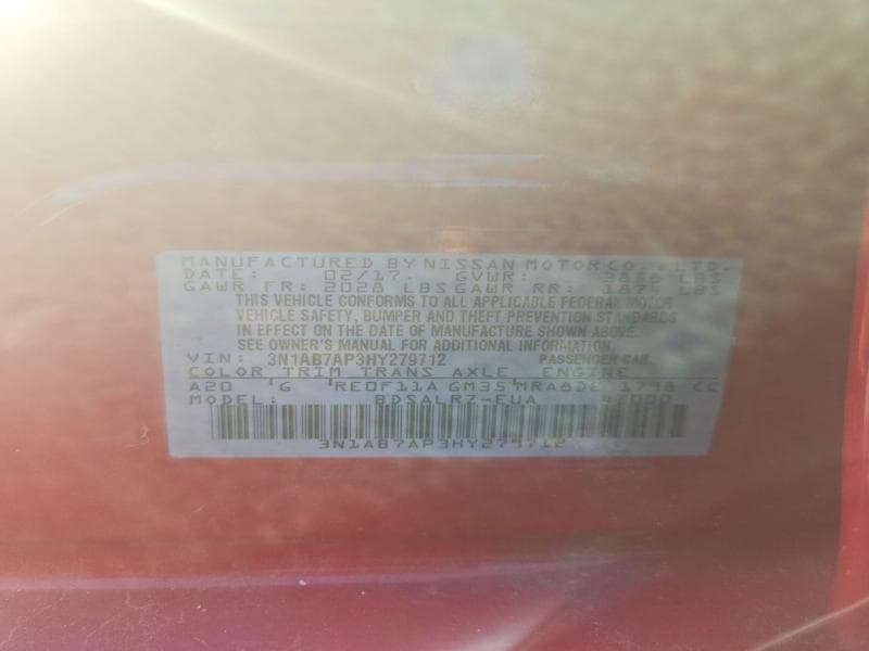 2017 NISSAN SENTRA SR 12