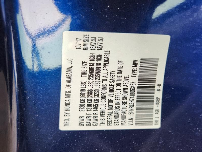 2018 HONDA ODYSSEY EXL 13