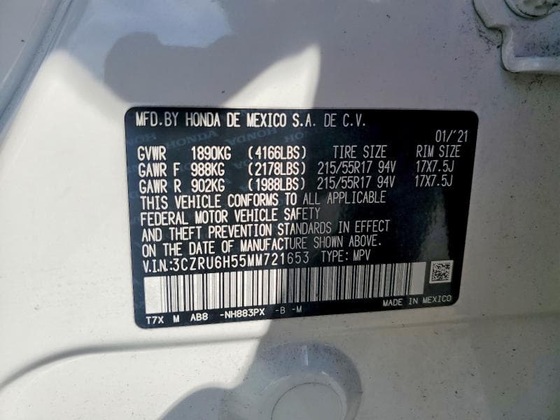 2021 HONDA HR-V EX 13