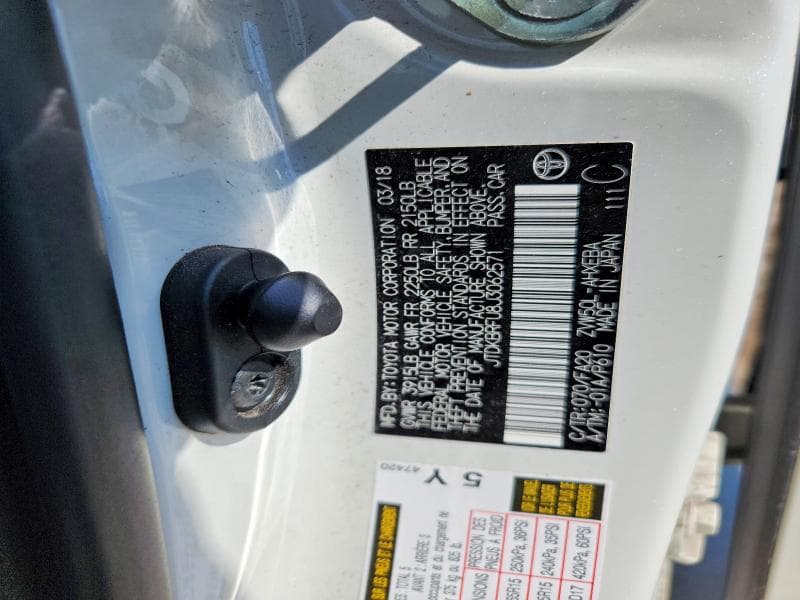 2018 TOYOTA PRIUS TWO 12