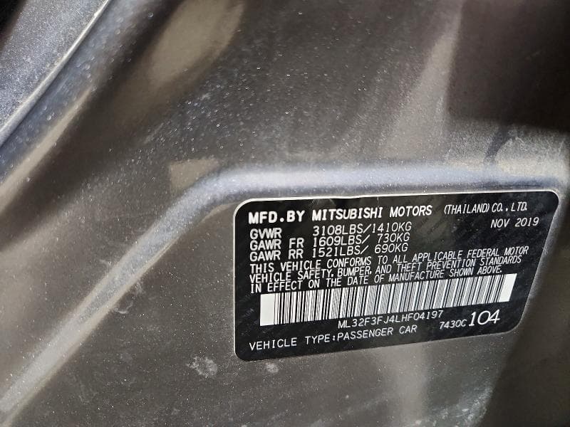 2020 MITSUBISHI MIRAGE G4 ES 12