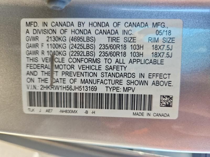 2018 HONDA CR-V EX 14