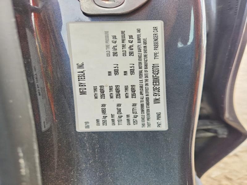 2019 TESLA MODEL 3 12