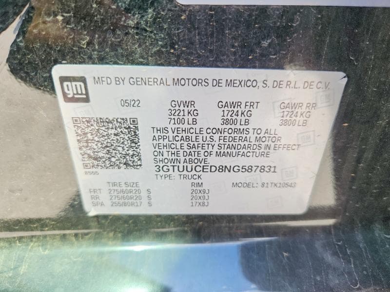 2022 GMC SIERRA K1500 ELEVATION 13