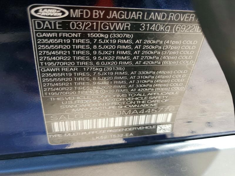 2021 LAND ROVER RANGE ROVER HSE WESTMINSTER EDITION 13