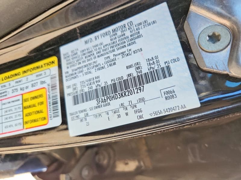 2019 FORD FUSION SE 12