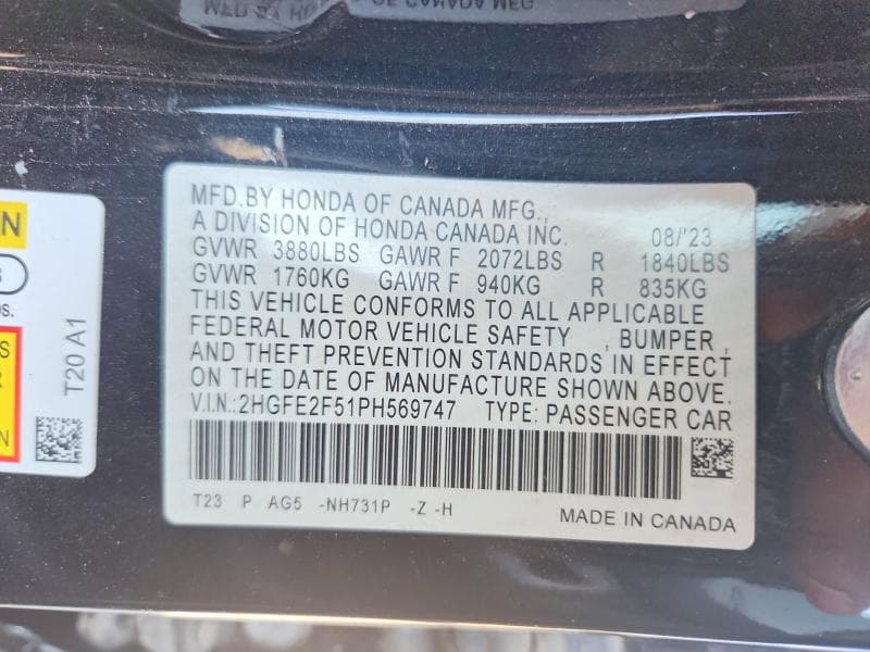 2023 HONDA CIVIC SPORT 12