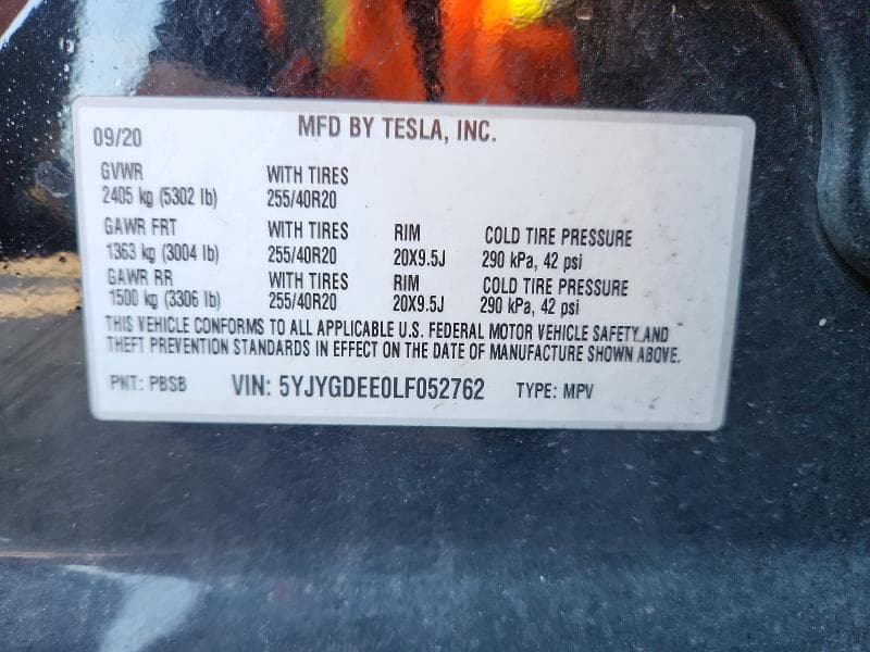 2020 TESLA MODEL Y 14