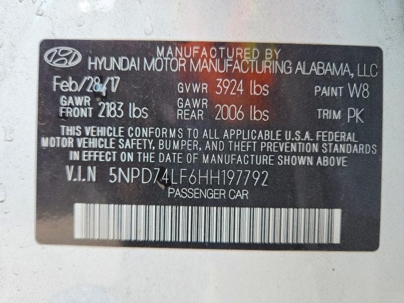 2017 HYUNDAI ELANTRA SE 13
