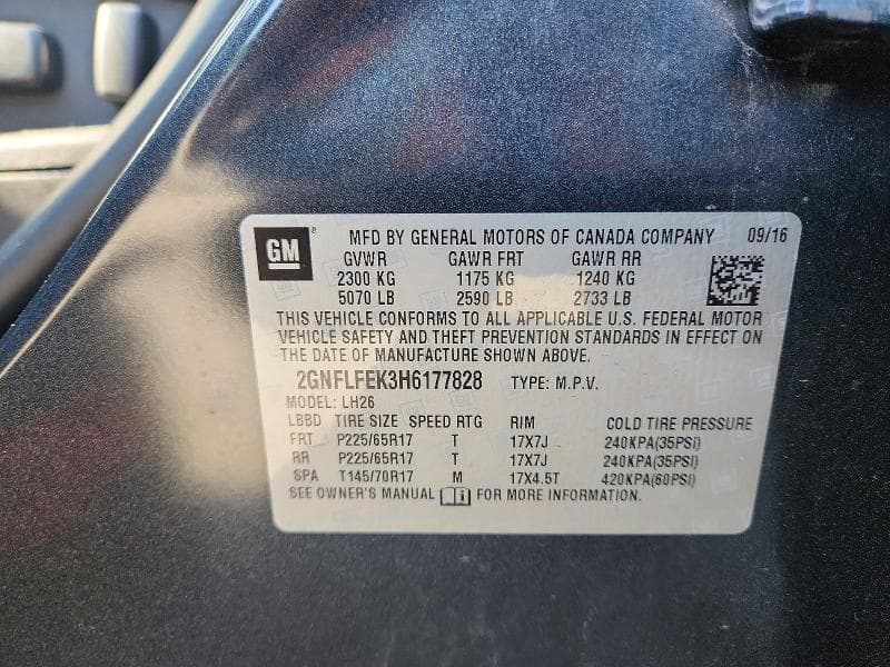2017 CHEVROLET EQUINOX LT 13