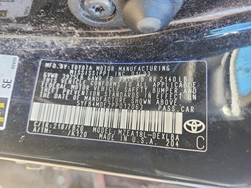 2023 TOYOTA COROLLA LE 13