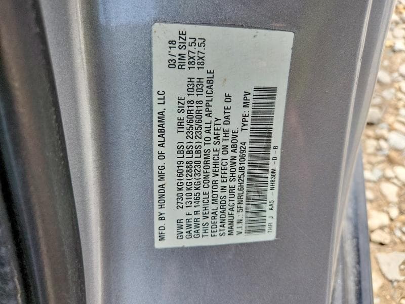 2018 HONDA ODYSSEY LX 14