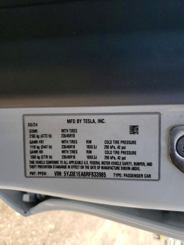 2024 TESLA MODEL 3 12