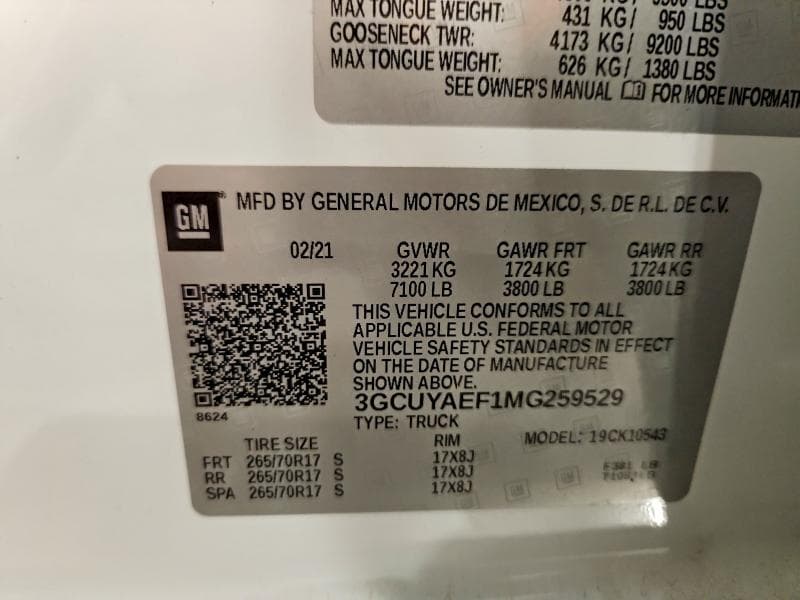 2021 CHEVROLET SILVERADO K1500 12