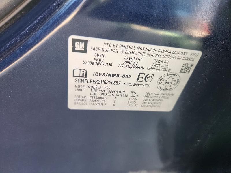 2017 CHEVROLET EQUINOX LT 13