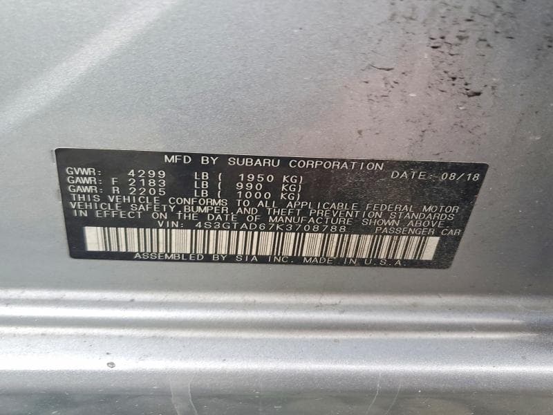 2019 SUBARU IMPREZA PREMIUM 12