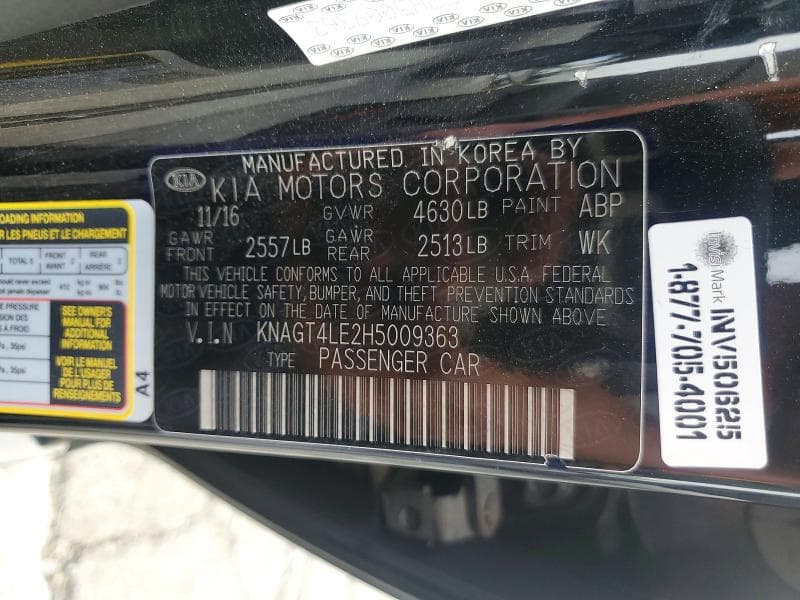 2017 KIA OPTIMA HYBRID 12