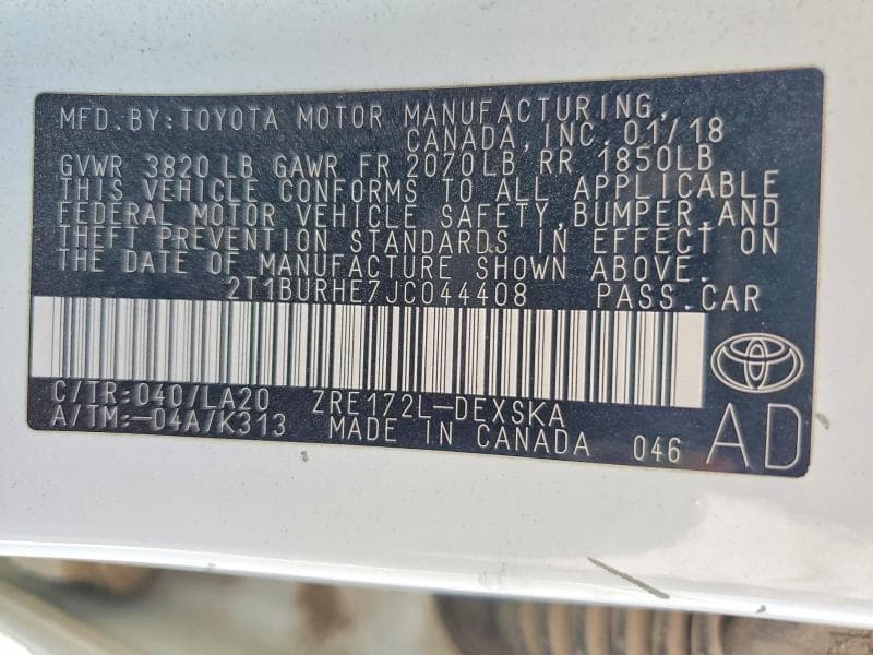 2018 TOYOTA COROLLA XSE 13