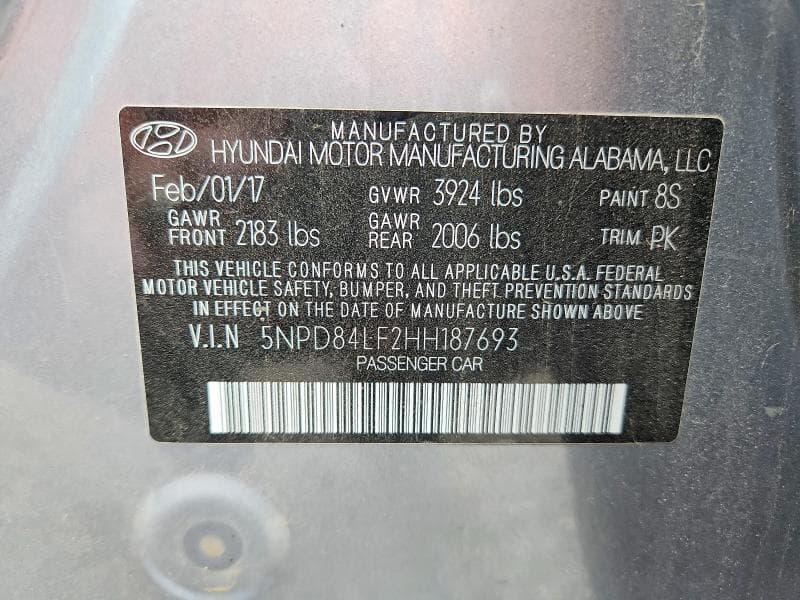 2017 HYUNDAI ELANTRA SE 12