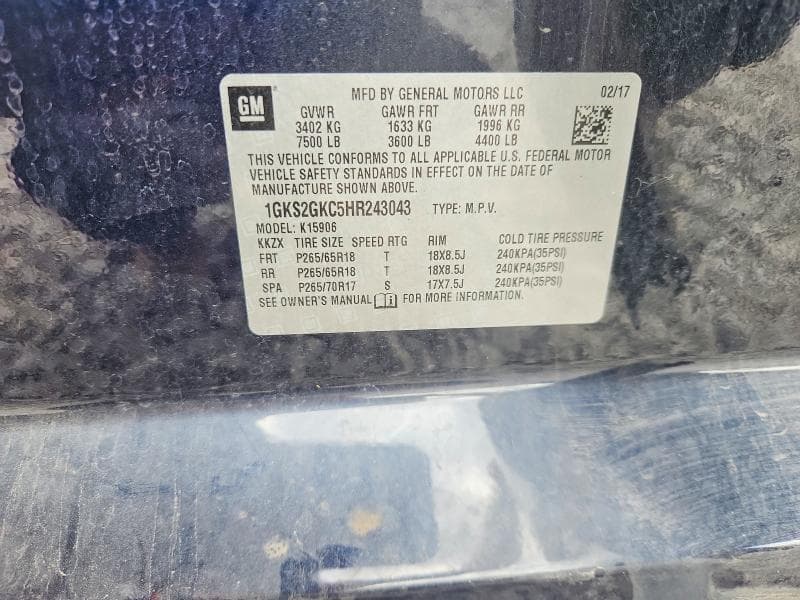2017 GMC YUKON XL K1500 SLT 12