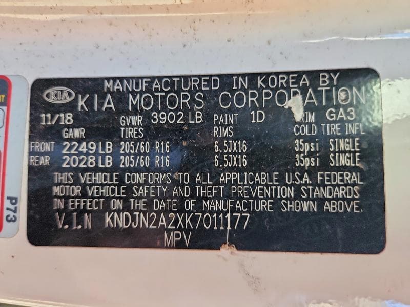 2019 KIA SOUL BASE 12
