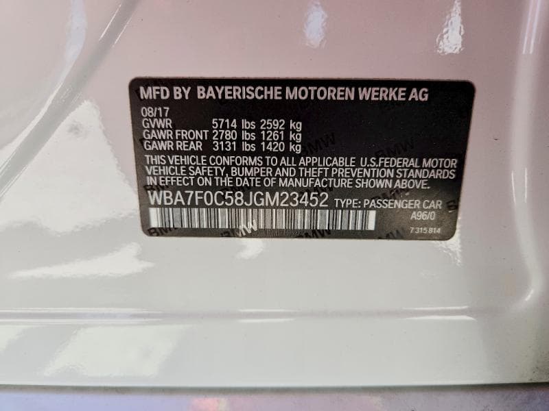 2018 BMW 750 I 12