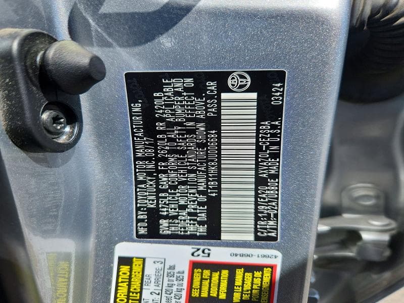 2018 TOYOTA CAMRY SE 13