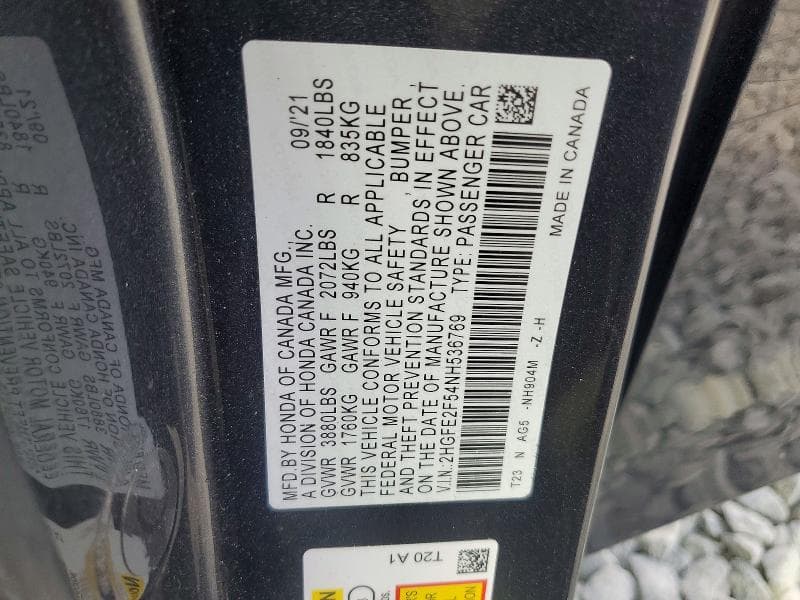 2022 HONDA CIVIC SPORT 12