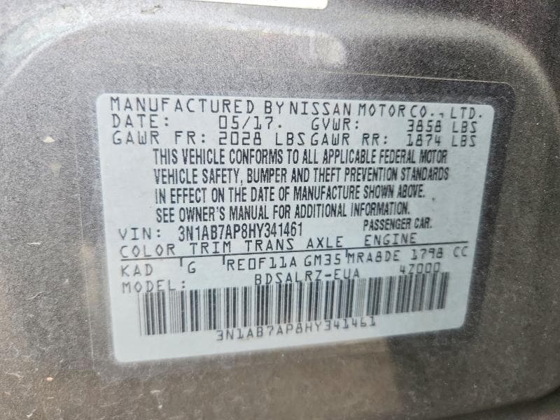 2017 NISSAN SENTRA SR 12