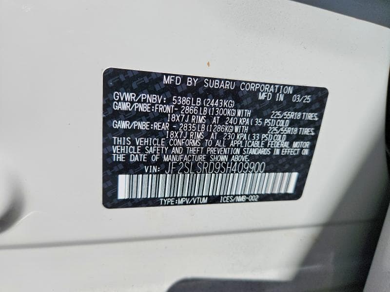 2025 SUBARU FORESTER LIMITED 14