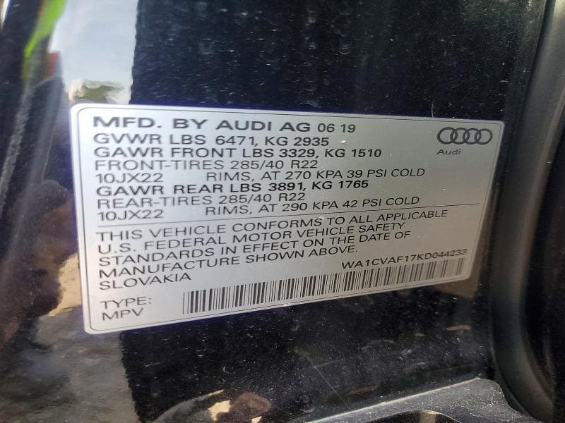 2019 AUDI Q8 PRESTIGE 12