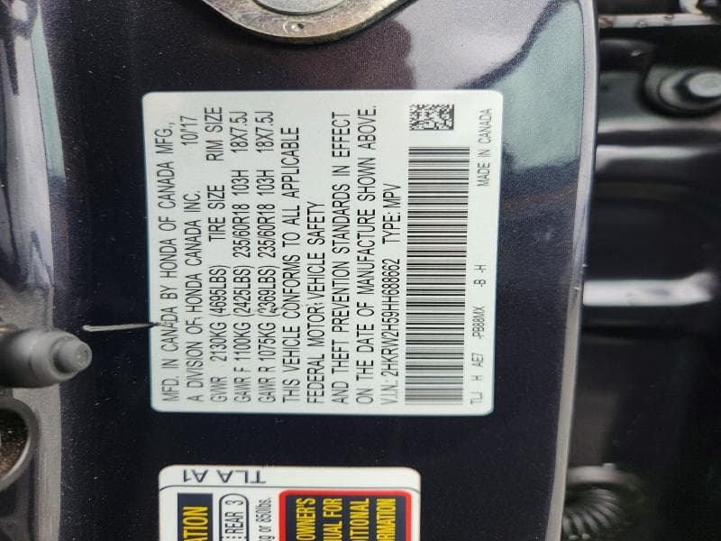 2017 HONDA CR-V EX 13